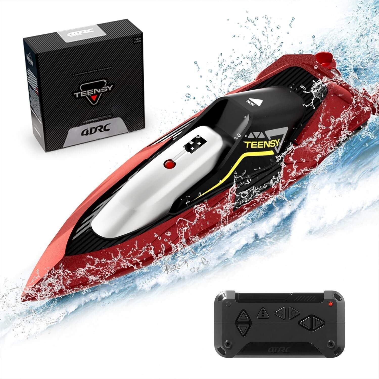 4DRC S5 Fast RC Boat For Pools And Lakes, 2.4 GHz 20- MPH Racing Boats For Kids